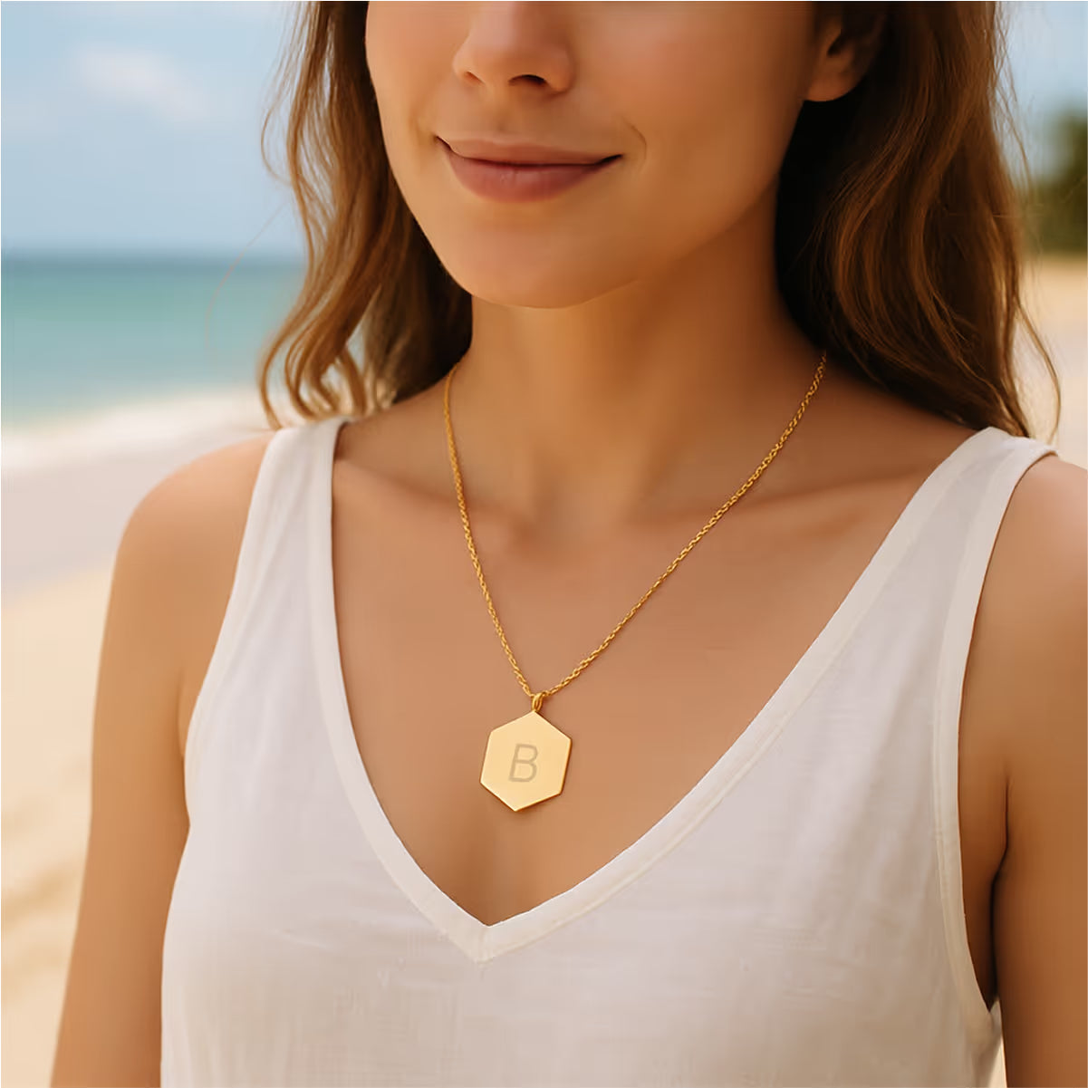 Colar Personalizável Letra Ouro 18k